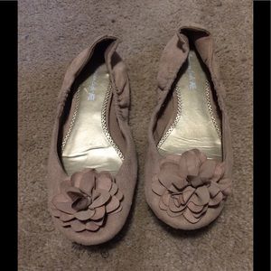 Nude Faux Suede Flats